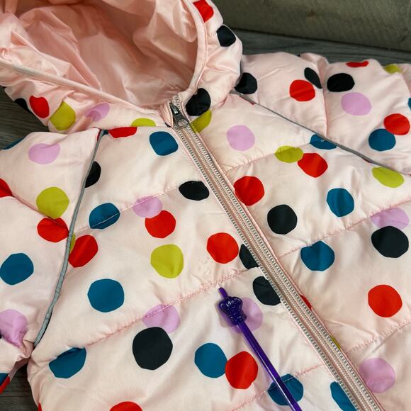 Hanna Andersson Polka Dot Insulated Full Zip Snowsuit Size 3T Flip Mitten & Feet - Picture 9 of 16